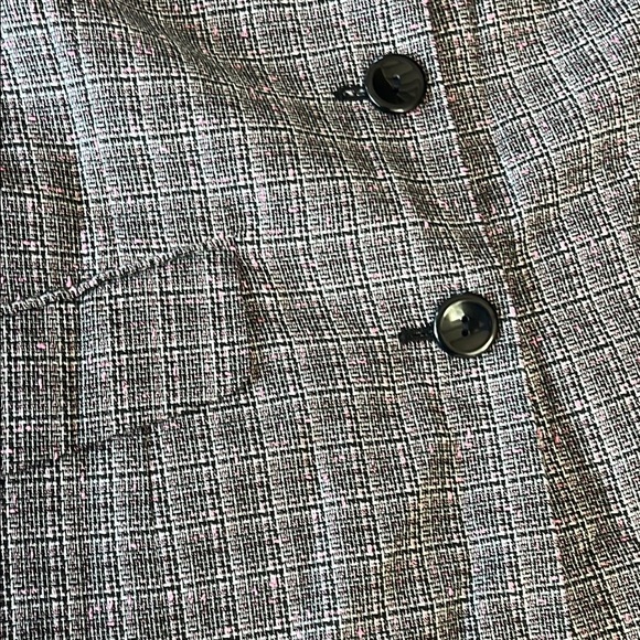 Vintage Norton McNaughton Gray Pink Blazer Matching 2 Piece Suit with Skirt - Picture 7 of 12